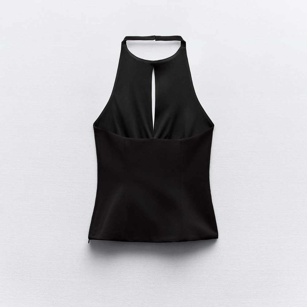 ZARA JEWEL BOW HALTER TOP - Picture 6 of 7